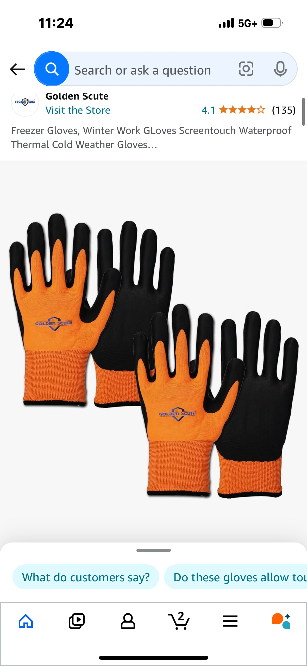 Fleece Work GLoves Screentouch Waterproof Thermal Cold Weather Gloves - Medium