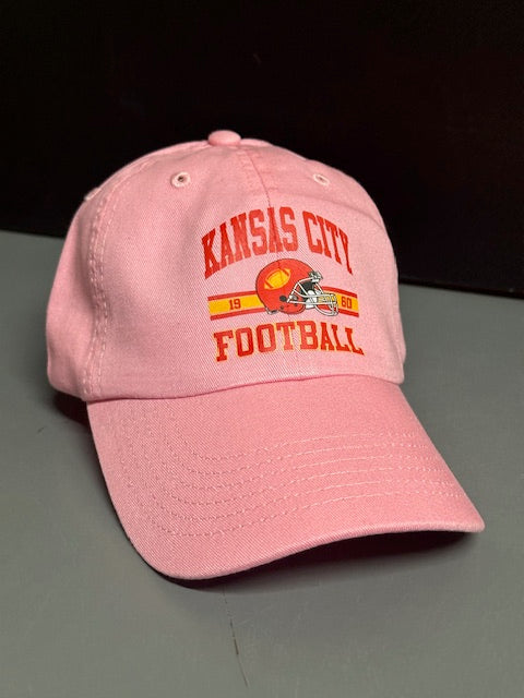 Kansas City Football - Unstructured Adult Baseball Cap Hat (Pink)