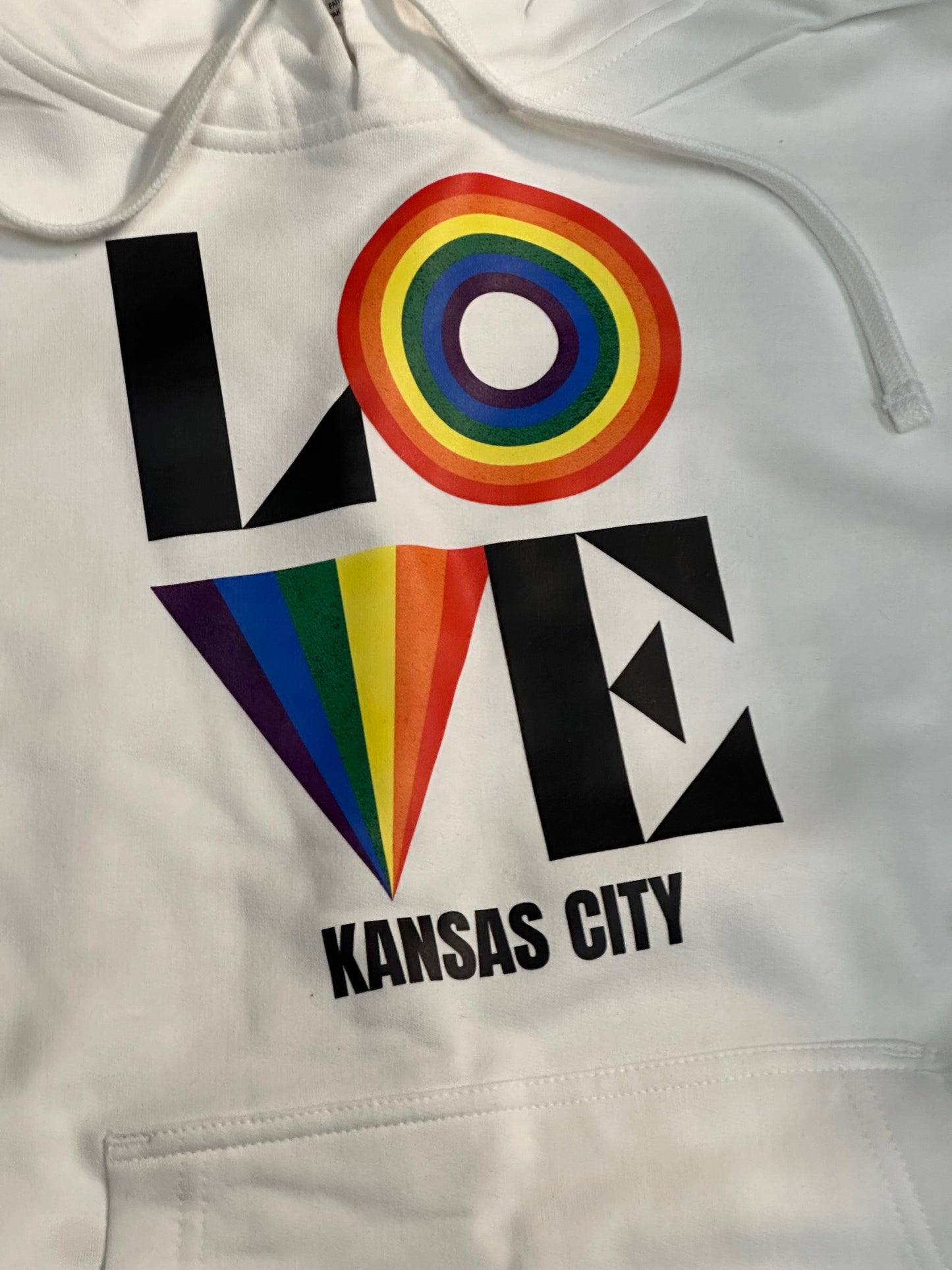 KC Pride Love Rainbow - Kansas City Hooded Sweatshirt (White)