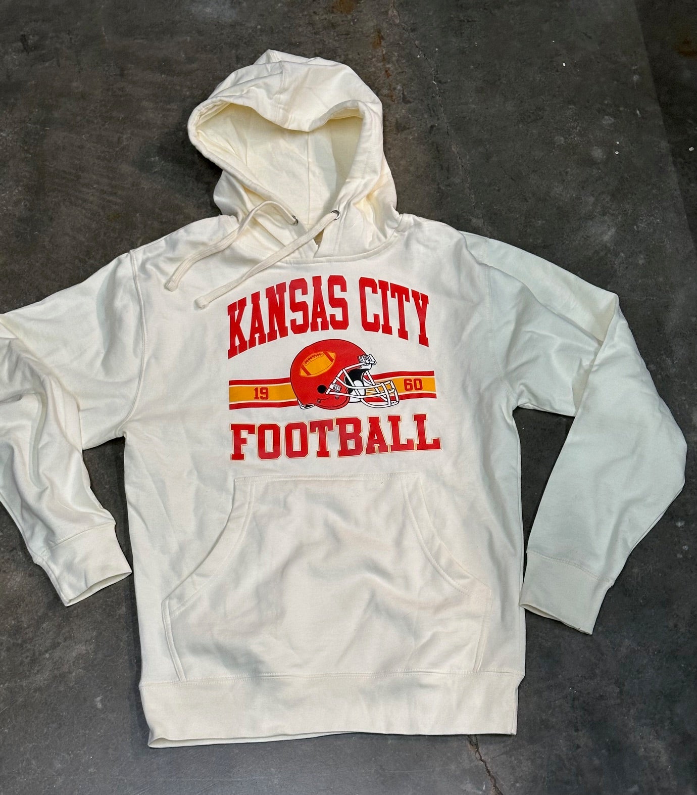 KC Football  - Kansas City Hooded Sweatshirt (Bone)