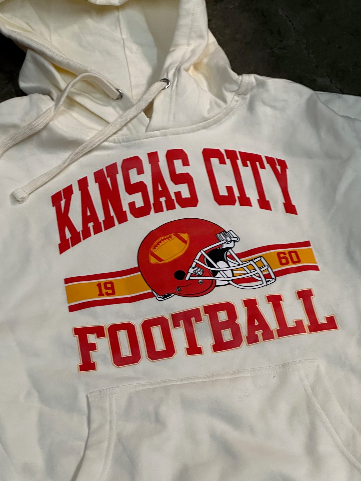 KC Football  - Kansas City Hooded Sweatshirt (Bone)