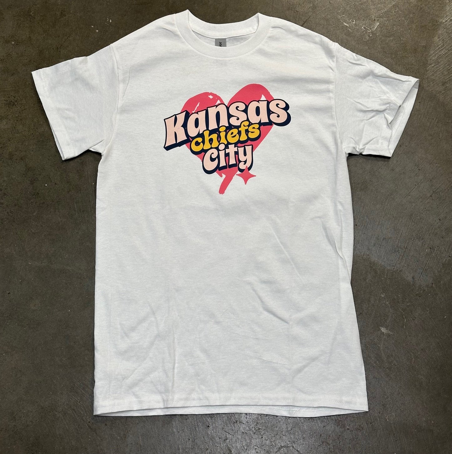 KC Chiefs Heart - Kansas City Super Soft T-Shirt (White)