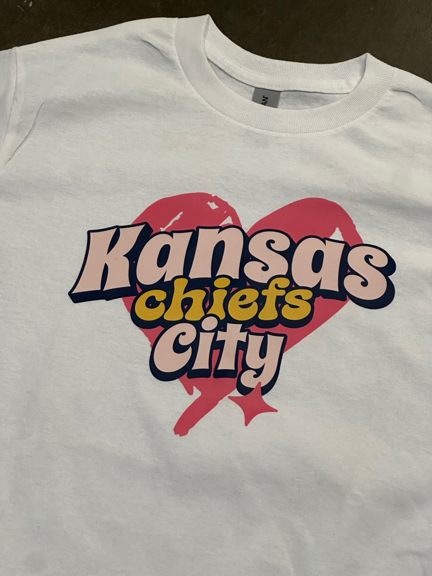 KC Chiefs Heart - Kansas City Super Soft T-Shirt (White)