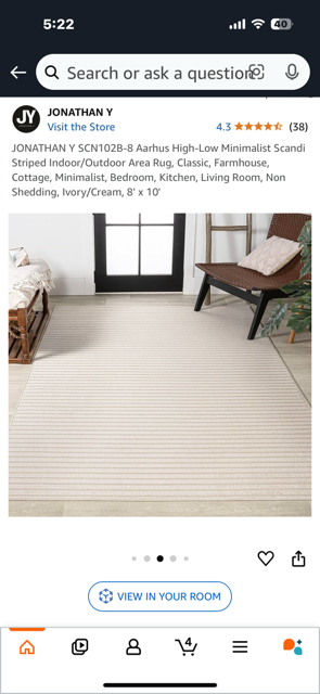 Large Beige Area Rug  10' x 7'10