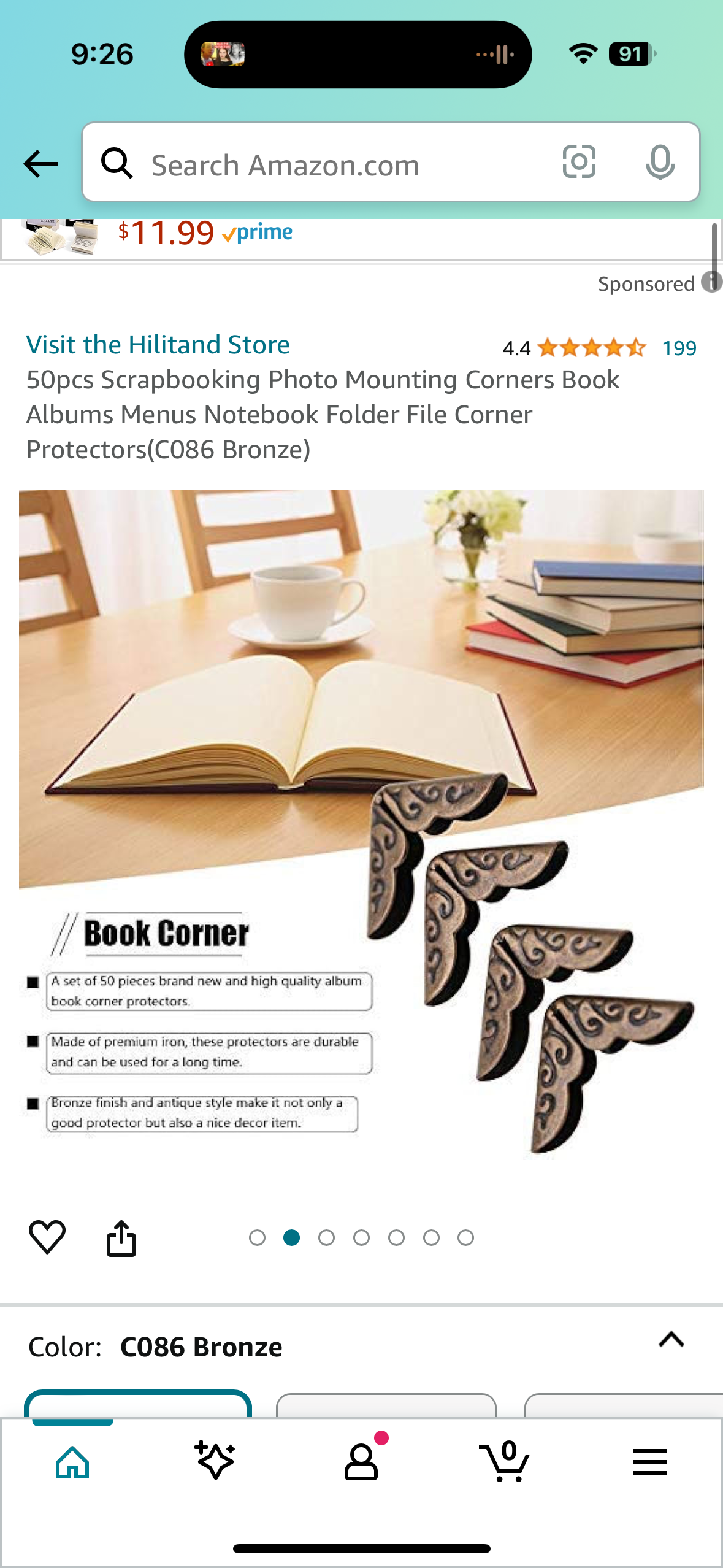 50pcs Bronze Book Corner Protectors