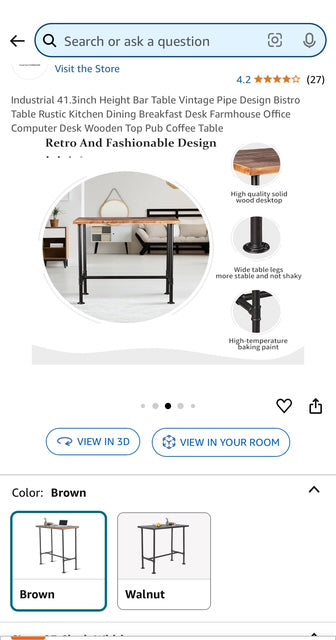 Bar Height Table